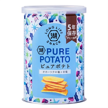 湖池屋 LONG LIFE SNACK ピュアポテト  オホーツクの塩と岩塩 43g