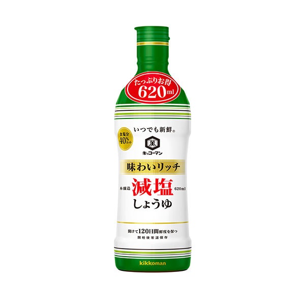 キッコーマン いつでも新鮮 味わいリッチ減塩しょうゆ 620ml