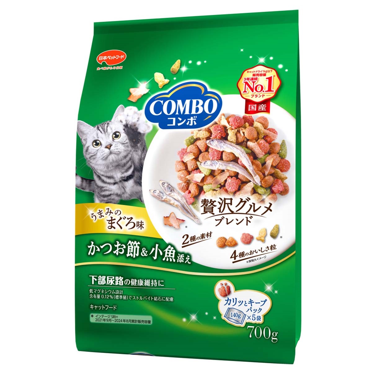 日本ペットフード　コンボ キャットフード　うまみのまぐろ味　かつお節&小魚添え　700g