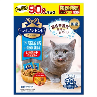 【ドンキ・アピタ・ピアゴ限定】コンボ　プレゼント　キャット　おやつ　下部尿路の健康維持　シーフードミックス味　90g