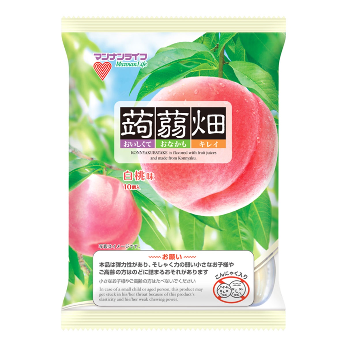 マンナンライフ 蒟蒻畑 白桃味 10個入