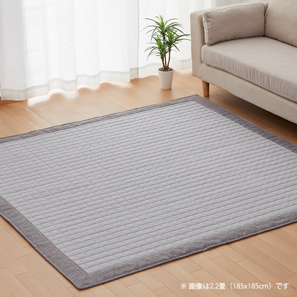 綿ダンガリー 中敷カーペット 長方形 2.8畳 185x240cm グレー