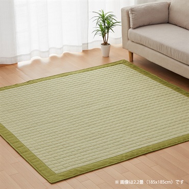 綿ダンガリー 中敷カーペット 長方形 2.8畳 185x240cm グリーン