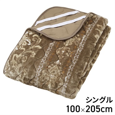 ＨＯ吸湿発熱メガボリューム敷パッド ブラウン 100×205cm