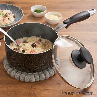 【IH対応】お手入れしやすいマーブル両手鍋 18cm