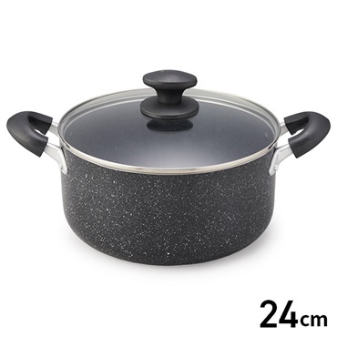 【IH対応】お手入れしやすいマーブル両手鍋 24cm