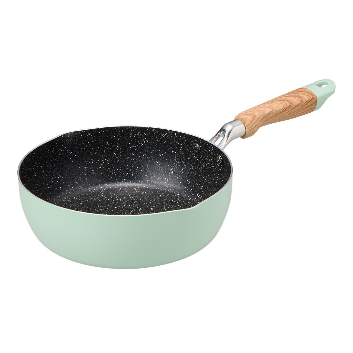 【IH対応】HOME MADE COOK　深型フライパン22cm　アップルグリーン