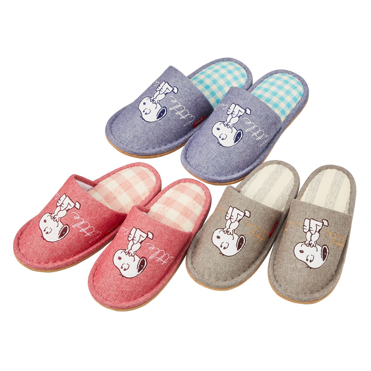 スヌーピースリッパ3足＆トートバッグセット