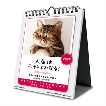 トライエックス　人生はニャンとかなる！ 卓上/壁掛　27CL-384
