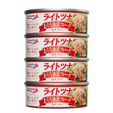極洋 ライトツナ まぐろ油漬フレーク 70g×4缶