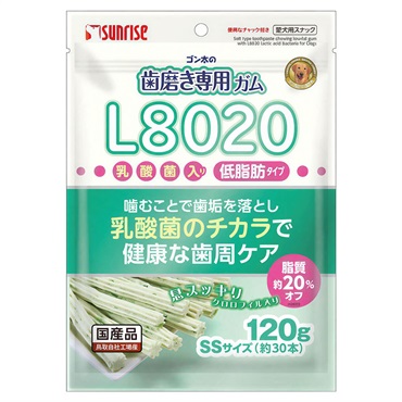 【訳あり大特価】ゴン太の歯磨き専用ガムSSサイズ L8020乳酸菌入り クロロフィル入り 低脂肪 120g