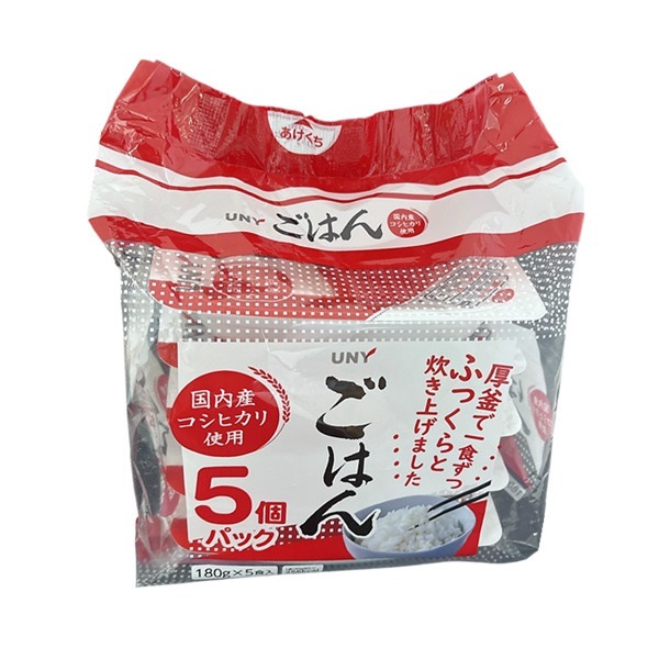 ＵＮＹ　国内産コシヒカリごはん 180g 5食セット