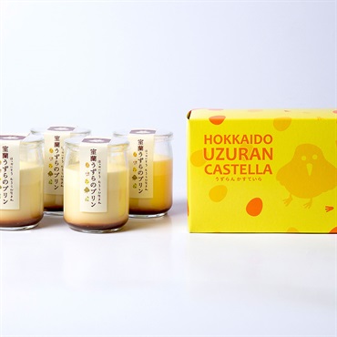 うずらのプリン4瓶＋（小）うずらんかすていら1箱セット 室蘭うずら園