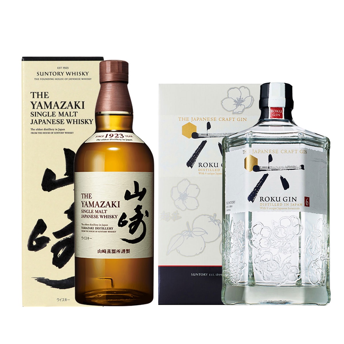 シングルモルトウイスキー 山崎 ジャパニーズクラフトジン ROKU〈六〉セット 700ml瓶（カートン付）