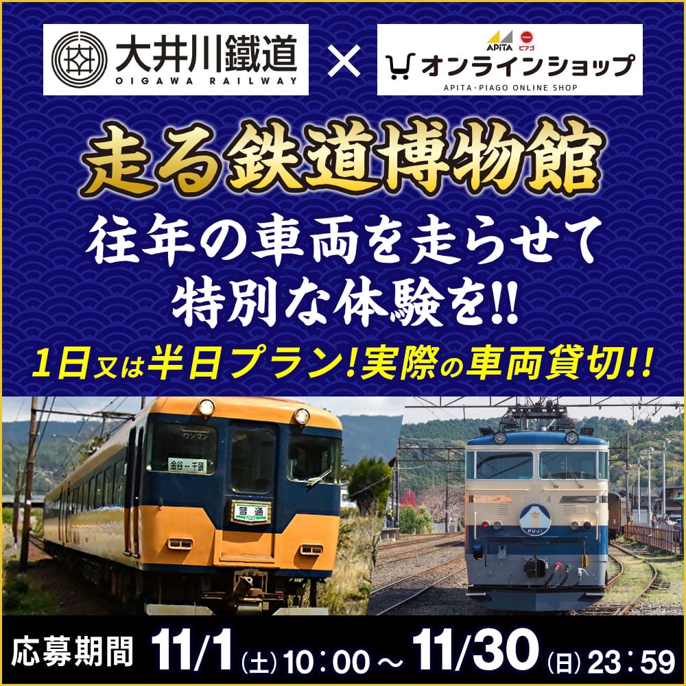 往年の車両を走らせて特別な体験を！1日又は半日プランで車両貸し切りできます