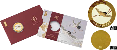 純金 メダルカード「鶴」