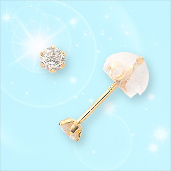 K18イエローゴールド・0.1ct・ピアス