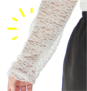 ニットレースで身体のラインを拾いにくい！