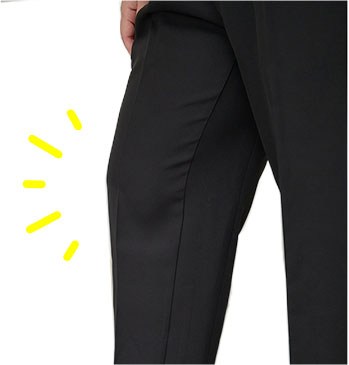 股ずれしにくいマチ付きの縫い目