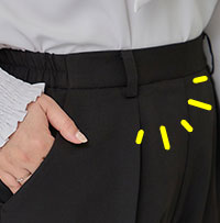 フラット仕様でお腹周りスッキリ見え