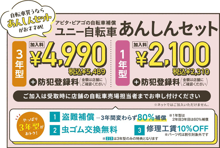 ユニー自転車あんしんセット