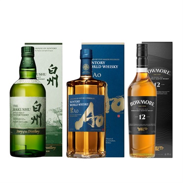 白州 Story of the Distillery 2024、WORLD WHISKY 碧Ao、ボウモア12年 セット