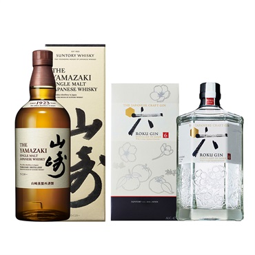 シングルモルトウイスキー 山崎、ジャパニーズクラフトジン ROKU〈六〉セット
