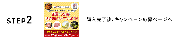 STEP2 購入完了後、キャンペーン応募ページへ