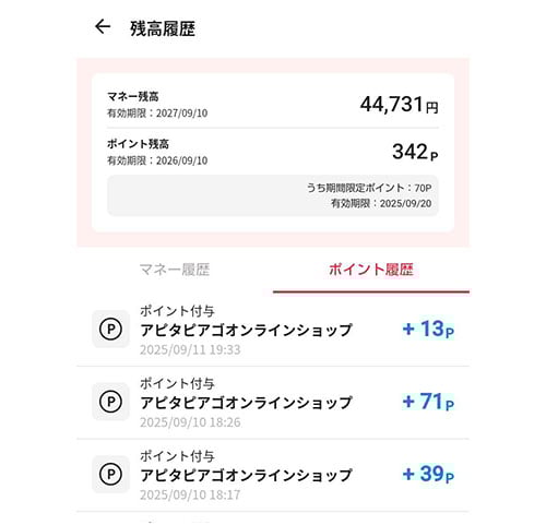 ポイント確認