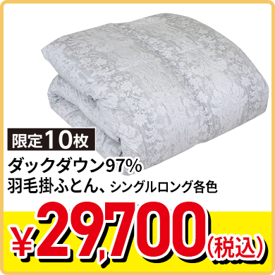 ダックダウン90% 羽毛掛ふとん シングルロング各色