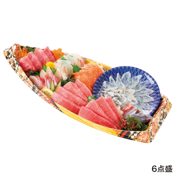 豪華天然とらふぐ刺身入海鮮盛合せ（6点盛）