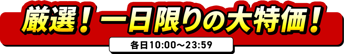 厳選！一日限りの大特価